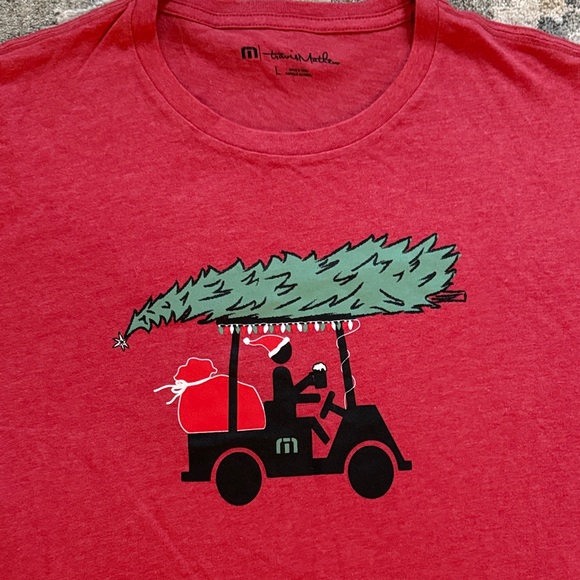 Travis Mathew Red Tee with Golf Cart Graphic - Picture 2 of 3